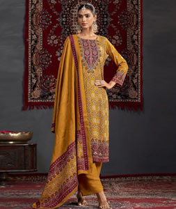 Mustard Pashmina Palazzo Suit 319783