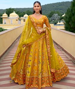Mustard Silk Lehenga Choli 318889