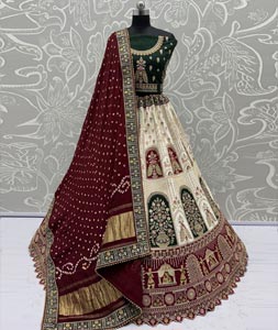 Off White Silk Wedding Lehenga Choli 317502