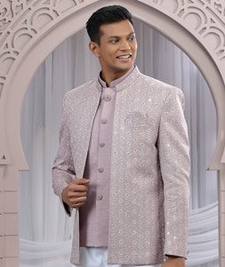 Pink Art Silk Jodhpuri Suit 319134