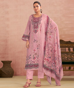 Pink Cotton Pant Style Suit 319924