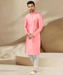 Pink Dupion Silk Kurta Pajama 279703