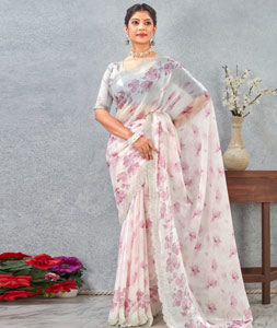 Pink Satin Saree With Blouse 318432