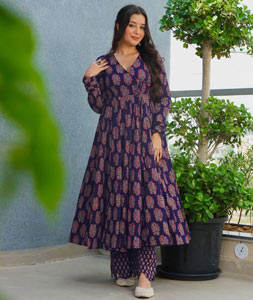 Purple Rayon Kurta Set With Palazzo 319166