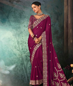 Purple Tissue Saree With Blouse 319761