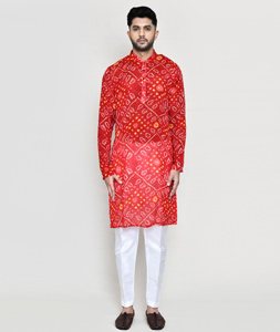 Red Georgette Kurta Pajama 306083