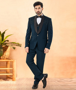 Teal Rayon Tuxedos Suit 306136