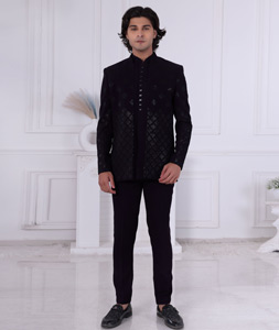 Wine Silk Jodhpuri Suit 315021