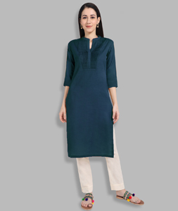Cotton Kurti In Blue 218795