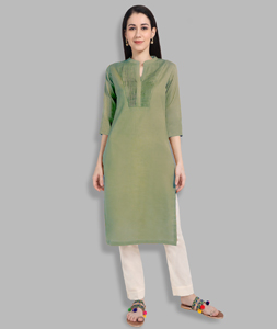 Light Green Cotton Kurti 218796